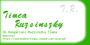 timea ruzsinszky business card